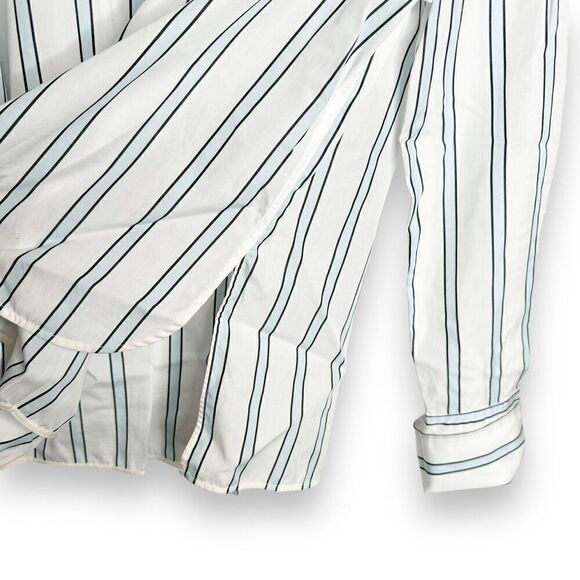 Equipment Femme Huntley White Blue Stripe Cotton Button Down Women’s Size S - Picture 6 of 10